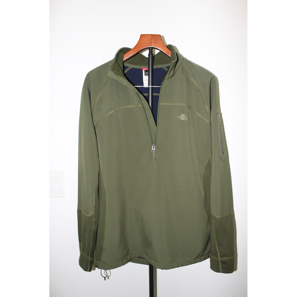 The North Face‎ Mens Olive Green Zip Shell Fleece Lined Jacket Large L